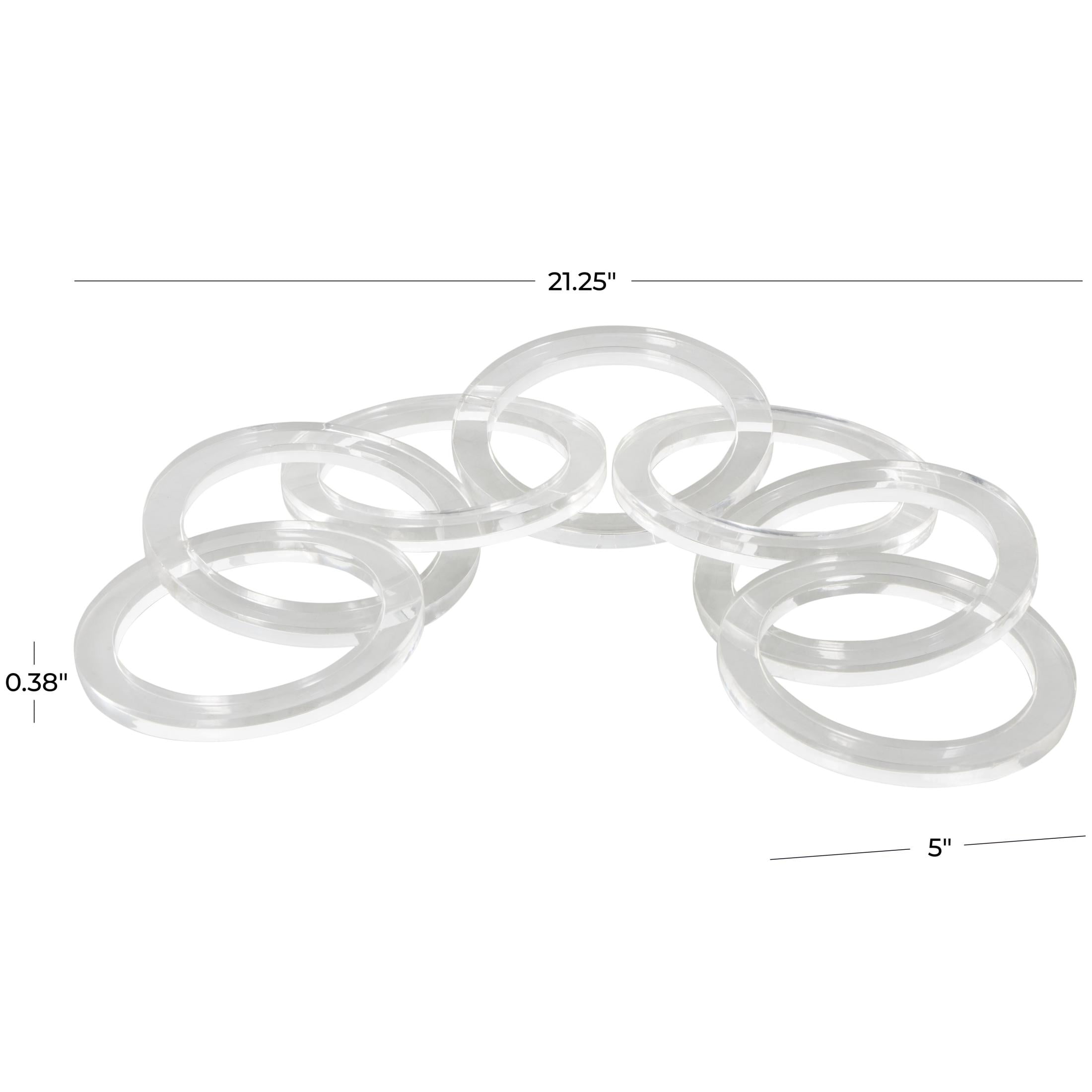21" x 5" Clear Acrylic Plastic Circular 7 Link Chain Sculpture, by DecMode