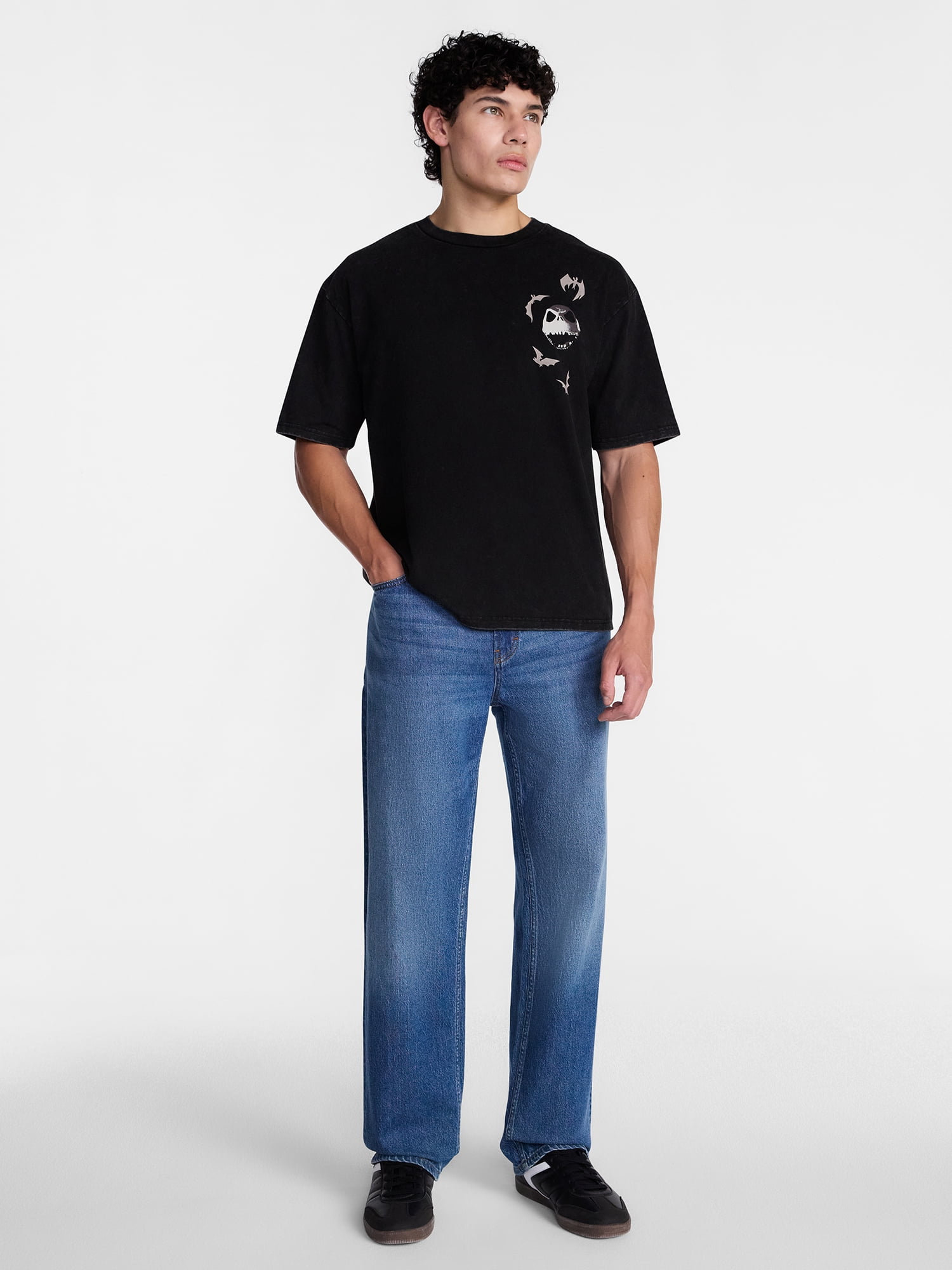 Nightmare Before Christmas Men's Jack Skellington Halloween Front and Back Graphic Tee, Sizes XS-5XL