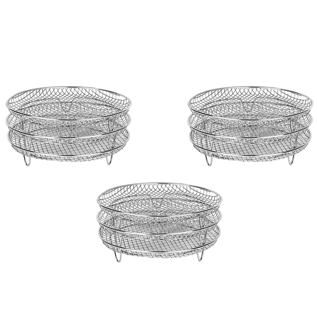 3X Three Stackable Dehydrator Racks for Gowise Ninja Stainless Steel Rack Fit All 4.2-5.8QT