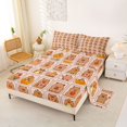 thumbnail image 2 of Manfei Cute Daily Capybara Print Bed Sheets,Cartoon Animals Full Size Sheets,Brown,4 Pieces,1 Flat Sheet, 1 Fitted Sheet and 2 Pillowcases, 2 of 6