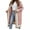 Pink, variant on Chouyatou Women's Color Block Vertical Striped Open Front Oversized Hooded Long Cardigan Sweaters with Pockets