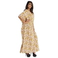 thumbnail image 2 of Moomaya Women Long Maxi Cover Up Printed Kimono Sleeve Night Dress Maxi Kaftan Gown Sleepwear, 2 of 7