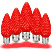 Novelty Lights Red C9 LED Faceted Christmas Replacement Bulbs Dimmable 25 Pack