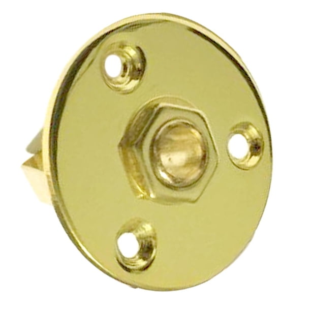 Enchufe de bajo eléctrico de repuesto de 1/4 "6,35mm, placa redonda con tornillo dorado Yuyangstore Jack de placa redonda para guitarra
