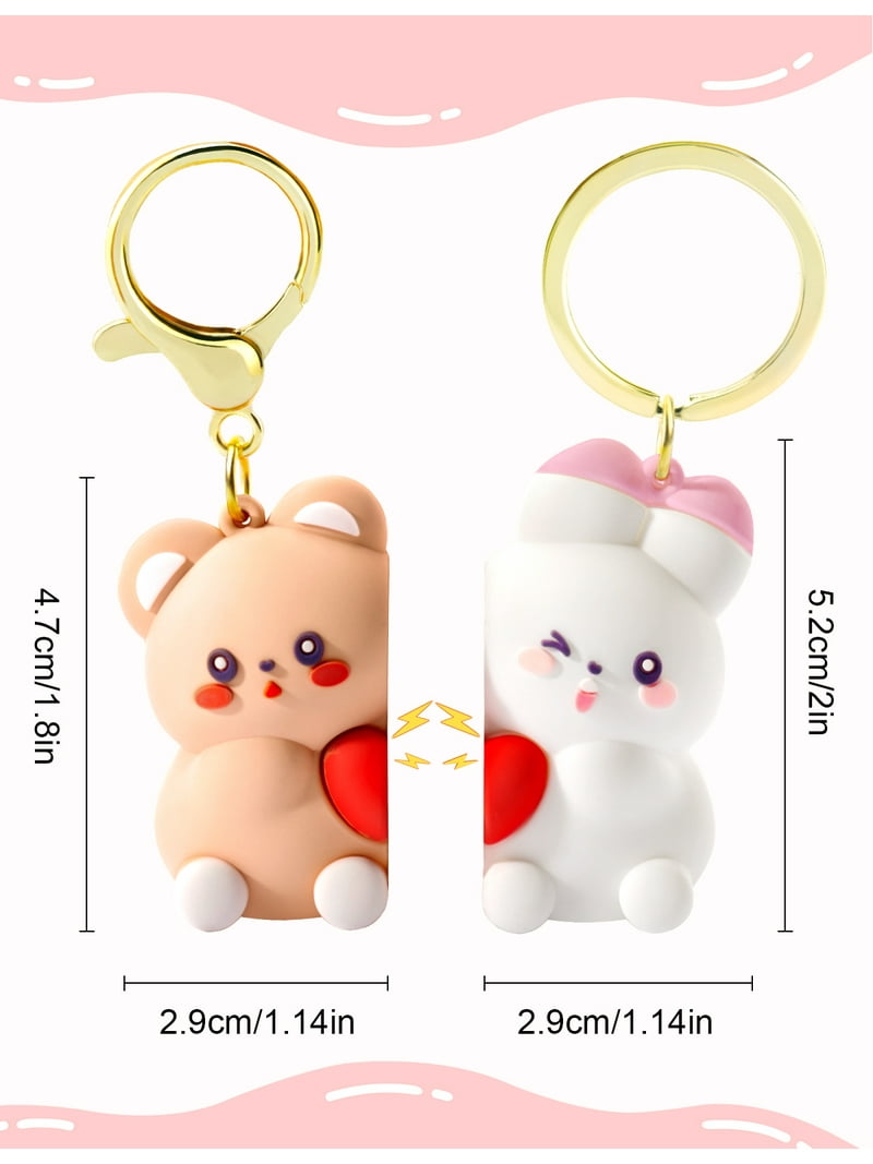 Keychains Magnetic Matching Keychains for Couples Cartoon Animal