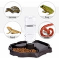 thumbnail image 3 of CHAO (Marrón oscuro) Bebedero para reptiles, Tazón para derrames de alimentador de alimentos 2 en 1, Tazón de plástico Turtle Gecko, 3 of 5