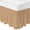 Brown, variant on Tan Linen Bed Skirt Queen Size 16 Inch Drop, Rustic Boho Natural Sand Fiber Adjustable Elastic Dust Ruffles Bedskirt for Queen Bed Wrap Around Pleated Mattress Frame Cover