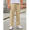 thumbnail image 2 of Mens Cargo Relaxed Fit Cotton Drawstring Sweatpants with Pockets(Black,L), 2 of 5