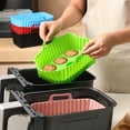 thumbnail image 3 of ZenCart Air Fryer Liners Silicone Baking Tray Rectangular Non-Stick Mold for Cakes Jelly Pudding Dishwasher Safe Air Fryer Accessories, 3 of 8