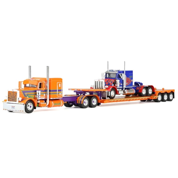 First Gear DCP 1/64 Peterbilt 389 Semi Fontaine Renegade LXT40 Lowboy & Peterbilt 359 Load, Sadie Rae 60-2140
