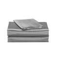 thumbnail image 4 of Mk Collection Twin Soft Silky Satin Solid Gray/Silver Deep Pocket Sheet Set New, 4 of 4