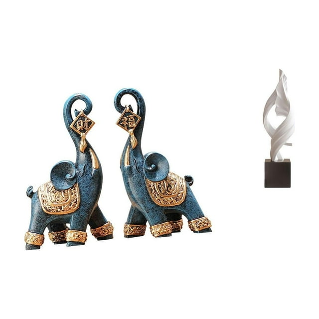Figura De Elefante De Resina Moderna, Escultura Decorativa De Arte Abstracto, Recuerdo De Escritorio Coleccionable Para Decoración De Mesa De Café, Oficina Y Hogar.