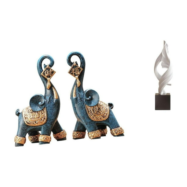 Figura De Elefante De Resina Moderna, Escultura Decorativa De Arte Abstracto, Recuerdo De Escritorio Coleccionable Para Decoración De Mesa De Café, Oficina Y Hogar.