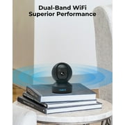 Reolink E1 Pro-Black 2 Pack, 2.4/5ghz WiFi 4MP HD Plug-in Wireless AI Detect Indoor Home Security Camera