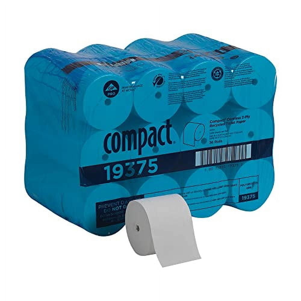 GEORGIA-PACIFIC 19375 Compact(R) Coreless Toilet Paper, 2 Ply, 1000 Sheets, PK36