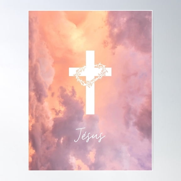 Crown And Cross Of Jesus - 2 Poster Wall Art, Modern Wall Decor For Living Room Bedroom, 16x24 UNFRAMED