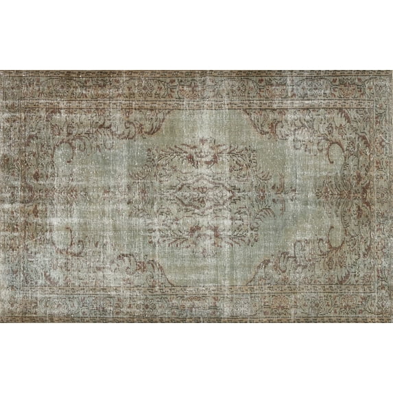 Ahgly Company Machine Washable Indoor Rectangle Contemporary Brown Area Rugs, 7' x 9'