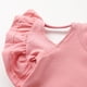 thumbnail image 5 of Gibobby Blusas Para Niñas Elegantes Blusa de algodón de color sólido con hombros descubiertos y mangas con volantes para niñas y bebés （Rosa， 3-4 Años), 5 of 5