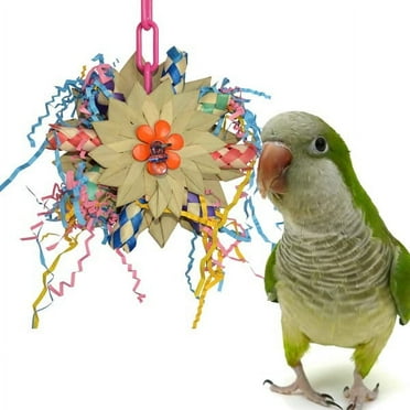 Super Bird Creations SB948 Pinwheel Bird Toys - Handcrafted Bird Toys with Crunchy & Colorful Paper Shred - Ideal for Cockatiels Parrots - Satisfies Pulling & Preening for Medium Birds - 8" x 5.5"