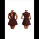 thumbnail image 3 of Vestido Mini de Verano Sexy para Mujer, con Mangas , Escote en V Profundo y Cremallera, Corte A, Ajustado, para Fiesta Marrón Rojizo XL, 3 of 7