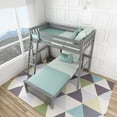 thumbnail image 5 of Max & Lily Solid Wood L-Shaped Bunk Bed Twin over Twin for Kids, Grey, 5 of 10