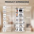thumbnail image 3 of LIZHOUMIL 360° Rotating Shoe Organizer, 6-Tier Spinning Rack, White MDF, 55.9" Tall, 3 of 8