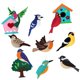 thumbnail image 5 of Juego de costura artesanal para , de fieltro y pájaros, animales de peluche, costura de guardería para , costura de animales para , Pájaro Macarena juguetes de costura, 5 of 8