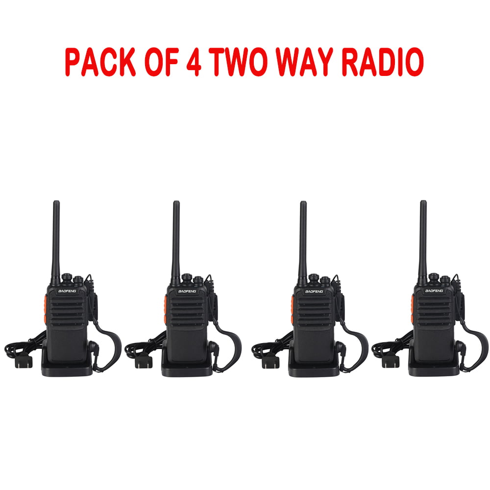 36 Mile Two Way Radio Set 2 Pack Walkie Talkie Portable Handheld Mic Headset 