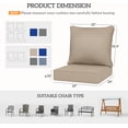 thumbnail image 3 of ZYPPP Outdoor Chair Cushions Set of 2, Fade Resistant, 24 x 24 in Deep Seat, Patio Cushions for Chair, Sofa, and Outdoor Furniture, Beige, 3 of 18