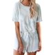 thumbnail image 1 of Conjunto de pijamas con estampado Tie Dye para mujer, ropa de dormir suave, camisetas y pantalones cortos de manga larga, conjuntos de ropa de dormir elástica Ormromra LRWJ112-4, 1 of 4