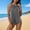 A819 Gray, variant on One Piece Swimsuits for Women Built-in Padded Cups High Neck Halter Swimdress Tummy Control Bathing Suits Layered Ruffle Slimming Monokini Modest Beachwear