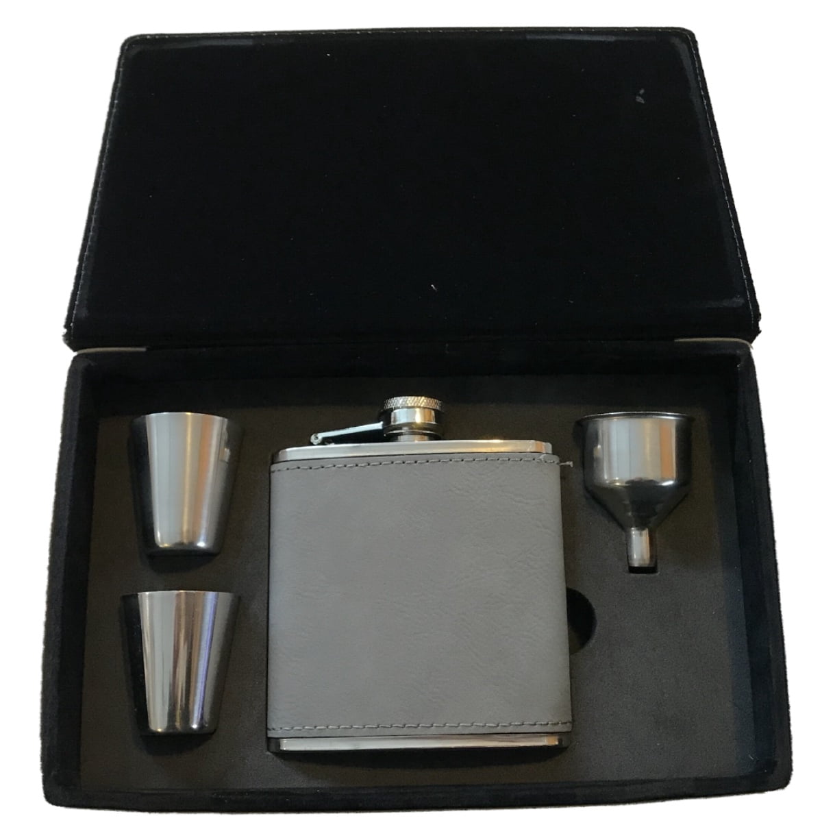 Boston Flask Gift Set - 10 Oz Stainless Steel Flask With 2 Shot Glasses & Funnel