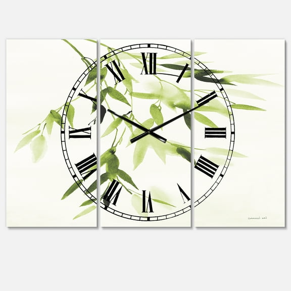 Designart 'Simplist Bamboo Leaves I' Lake House Wall Clock