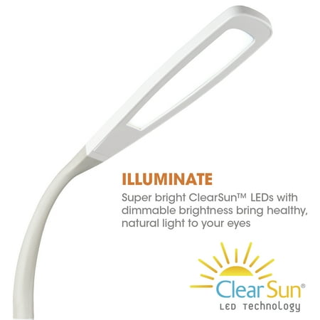OttLite - Wellness Series® LED Desk Lamp with Charging Station - White