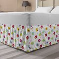thumbnail image 1 of Nursery Bed Skirt, Funny Colorful Birds Flying and Polka Dots Repetition Childish Design, Elastic Bedskirt Dust Ruffle Wrap Around for Bedding Decor, 4 Sizes, White and Multicolor, by Ambesonne, 1 of 2