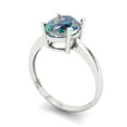 thumbnail image 2 of 2 ct Oval Cut Blue Moissanite Solitaire Engagement Ring for Women in 18K White Gold, 2 of 5