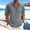 Gray, variant on Long Sleeve Linen Shirt for Men Half Button Down Collared Henley Shirts Breathable Casual Summer Fashion Beach Tops Black XXXL