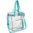 thumbnail image 2 of Eastsport Clear Tote Bag Stadium Approved with Crossbody Strap, Mint Blue, 2 of 5