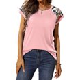 thumbnail image 1 of Camiseta de verano mujer Ormromra manga corta estampado floral Cuello redondo Tipo suelto, 1 of 5