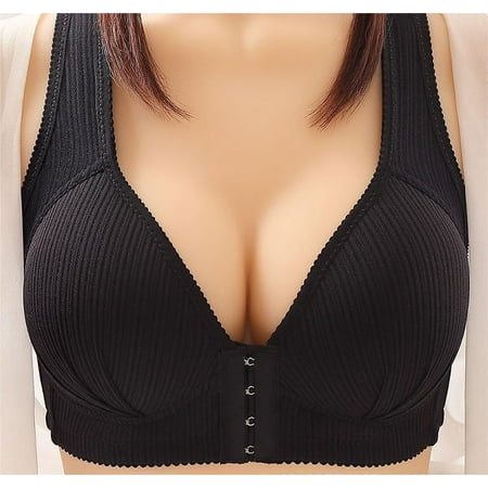 Mrat Underwear Women Bras Clearance Seamless Sports Bras Women Balconette Bra Style M-537 Women Size Sports Bras Female V-Neck Front Closure Bra Closure Lace Bralette Black S