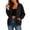 Black, variant on Women Full Zip Contrast Stitch Hooded Jacket Long Sleeve Hoodie with Kangaroo Pocket for Daily Casual Outdoor