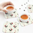 thumbnail image 7 of Pofeuu Christmas Pug Dog Print Leather Coasters Set of 6, Round Cups Mugs Mat Pad for Home Kitchen Heat Resistant Drink Coasters,Square, 7 of 7