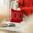 thumbnail image 5 of Sm:)e Love Heart Kisses Hugs XOXO Valentine's Day Throw Pillow Cover Set of 4, 20 x 20 Inch Decorative Farmhouse Outdoor Pillow Case, Red, 5 of 8