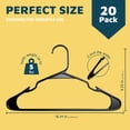 thumbnail image 2 of Juego de 20 perchas Lifemaster de plástico resistente, color negro, 2 of 7