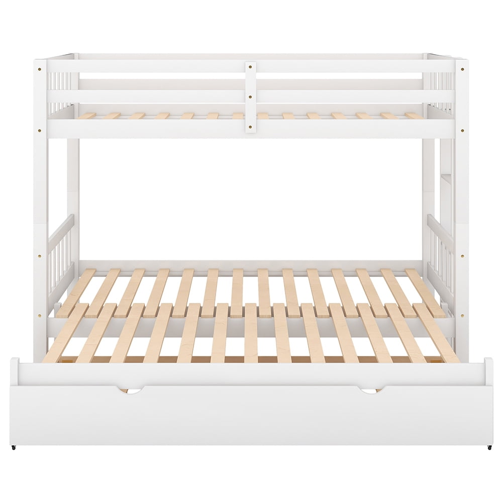 Kadyn Twin over Pull-out Bunk Bed with Trundle, 4 Beds in Compact Space, White