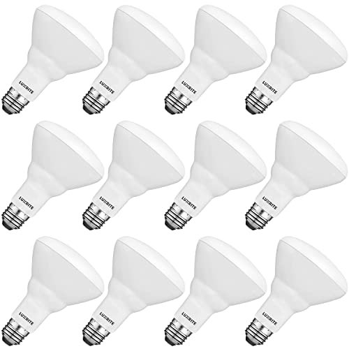 LUXRITE 12-Pack BR30 LED Bulb, 65W Equivalent, 3000K Soft White, Dimmable, 650 Lumens, LED Flood Light Bulbs, 8.5W, Energy Star, E26 Medium Base, Damp Rated, Indoor/Outdoor - Living Room and Kitchen