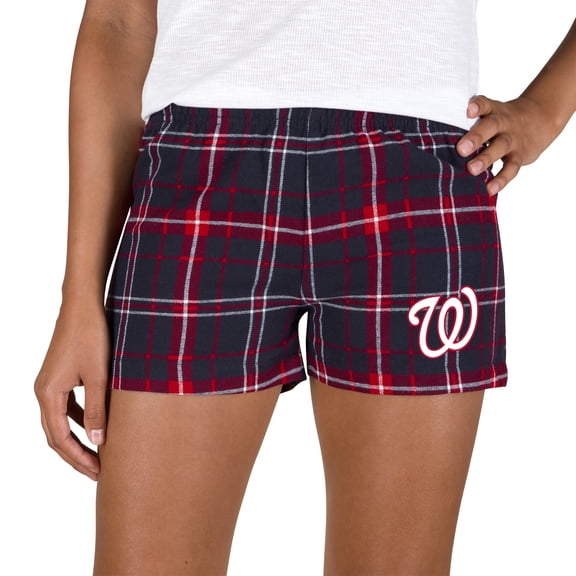 Women's Concepts Sport Navy/Red Washington Nationals Ultimate Flannel Shorts