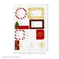 thumbnail image 2 of Hallmark Flat Christmas Wrapping Paper Sheets With Cutlines on Reverse and Gift Tag Seals (12 Folded Sheets, 16 Gift Tag Stickers) Red, White and Gold Stripes, Santa Claus, Snowflakes on Plaid, 2 of 9