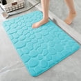 thumbnail image 2 of Alfombra de baño de espuma viscoelástica, alfombras de baño de adoquines, alfombrillas de baño súper absorbentes de agua para baño, alfombras de baño lavables a máquina (20 x 32, verde azulado), 2 of 5