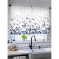 thumbnail image 5 of Sheer Curtains 54 Inch Length, Blue Butterflies Semi Sheer Curtains Light Filtering Window Treatment, Elegant Pastoral Butterfly Privacy Voile Drapes for Living Room Bedroom 52x54 Inch, 5 of 7